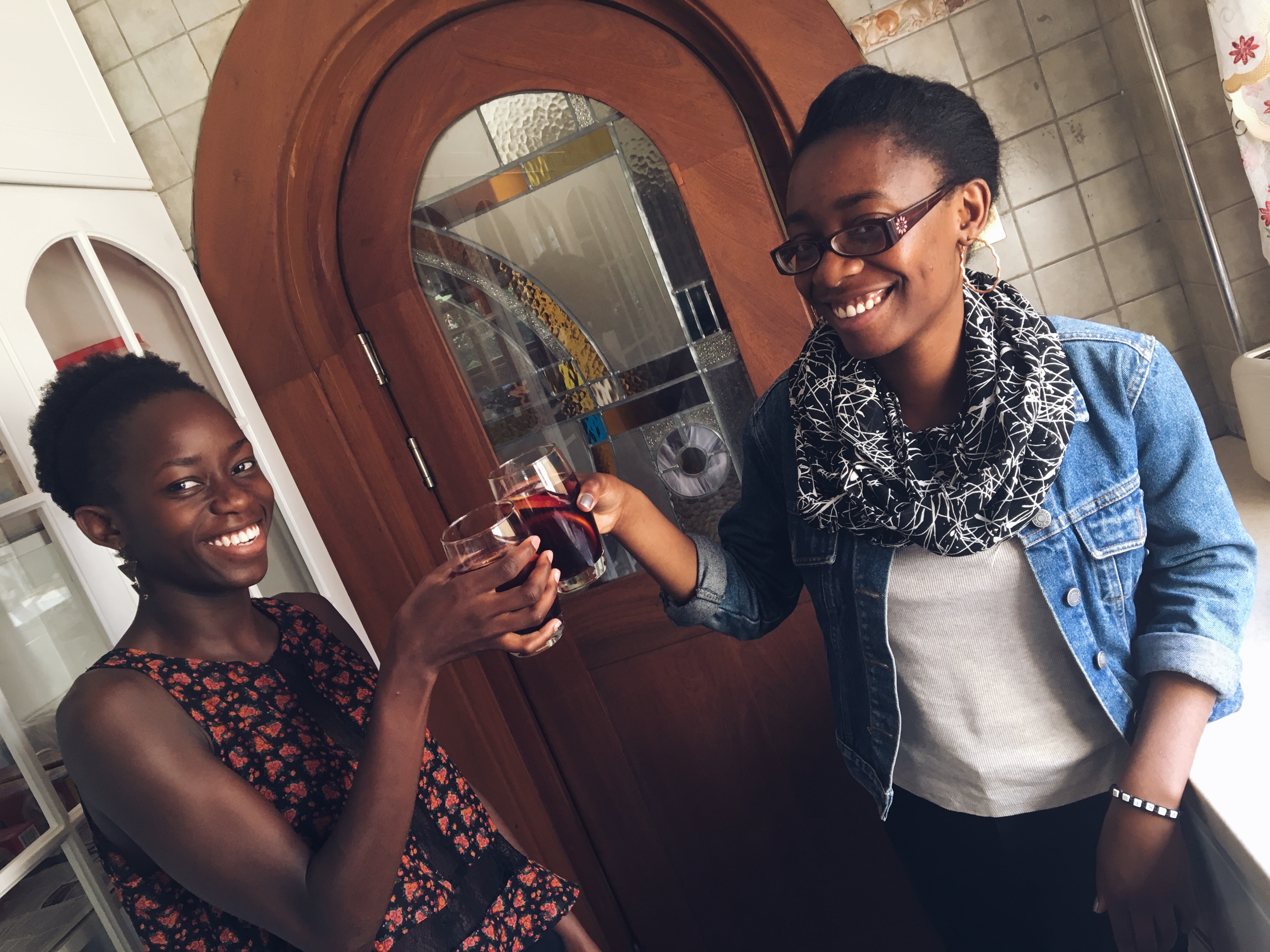Minna and CICI toasting to another successful